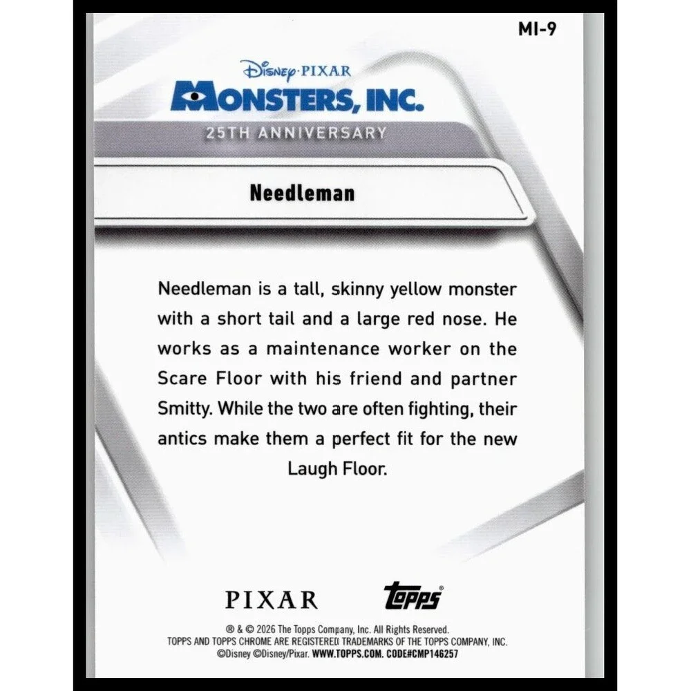 2026 Topps Disney Chrome Needleman MI-9 Monsters, Inc.